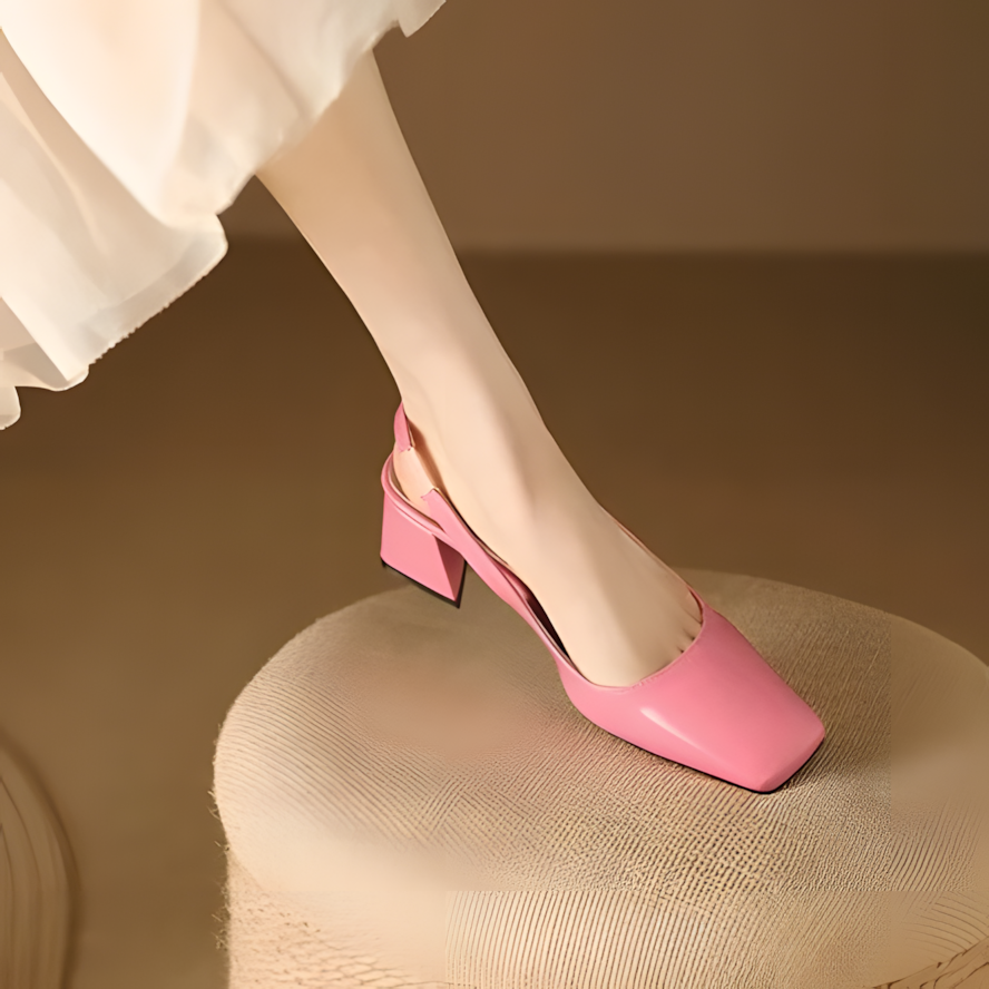 Ruth | Women’s Leather Square Toe Block Heels