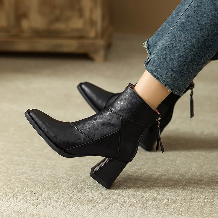 Cora | Women’s Leather Square Toe Ankle Boots