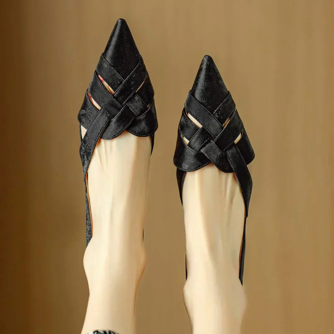 Deborah | Women’s Pointed Toe Leather Slingback Heels