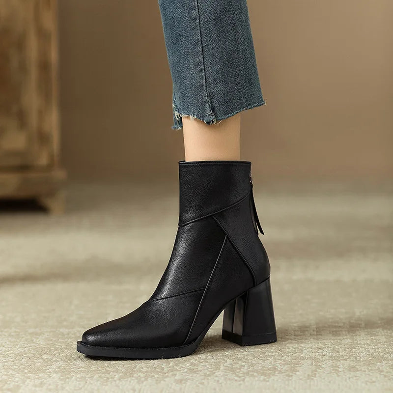 Cora | Women’s Leather Square Toe Ankle Boots