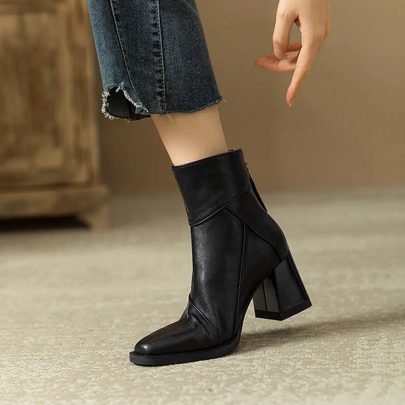Cora | Women’s Leather Square Toe Ankle Boots