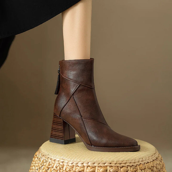 Cora | Women’s Leather Square Toe Ankle Boots