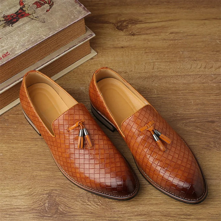 Prieto | Men’s Prestige Weave Leather Moccasins