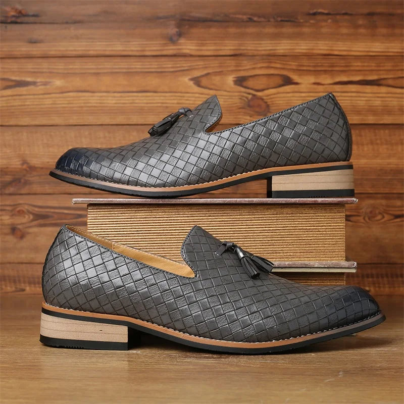Prieto | Men’s Prestige Weave Leather Moccasins