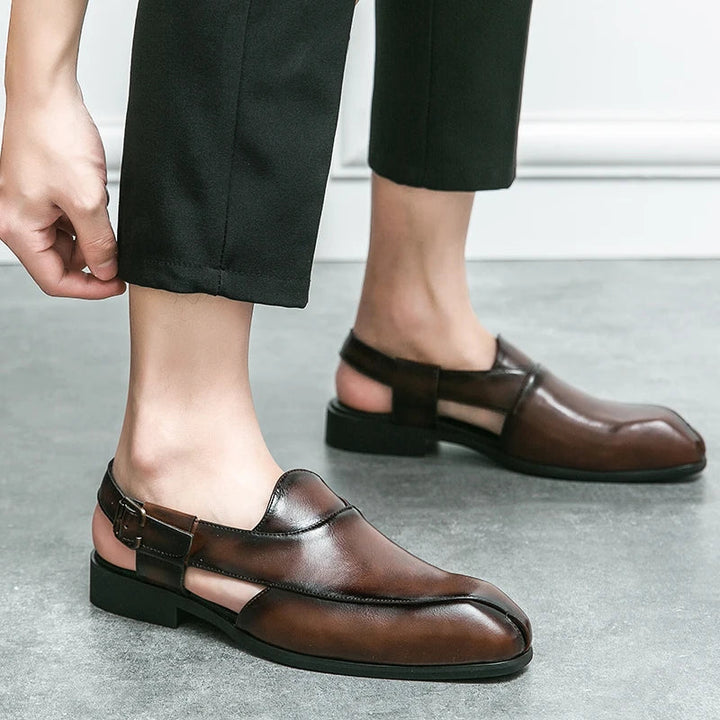 Stuart | Men’s Leather Slingback Loafers