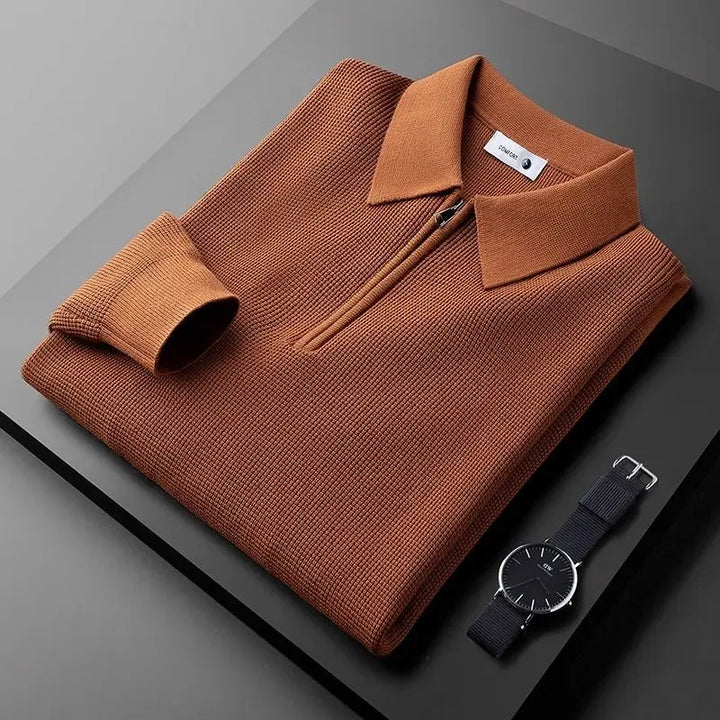 Alveron | Men’s Waffle Knit Quarter Zip Sweater