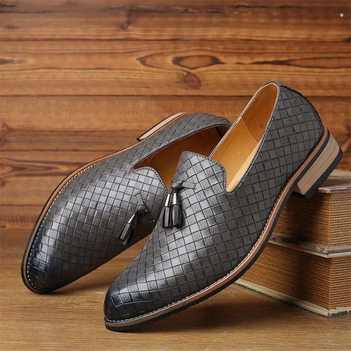 Prieto | Men’s Prestige Weave Leather Moccasins