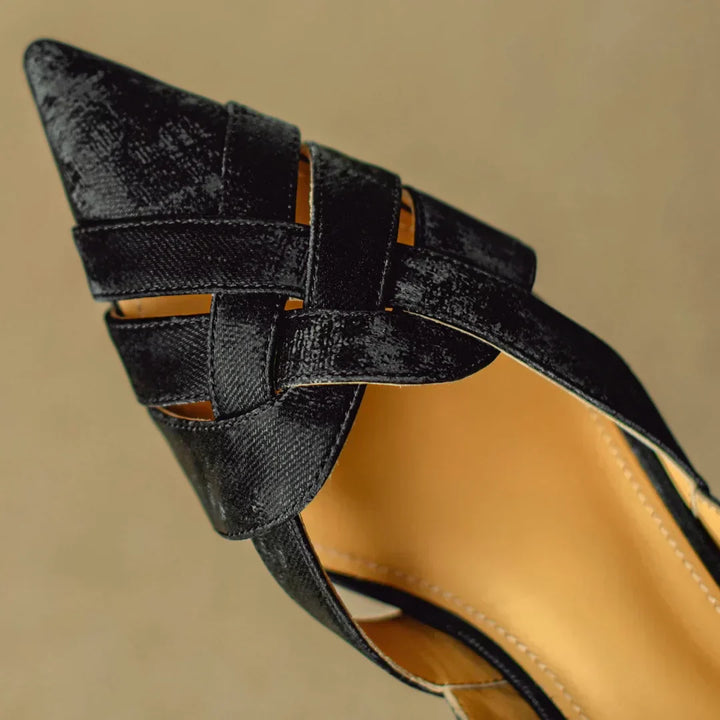 Deborah | Women’s Pointed Toe Leather Slingback Heels