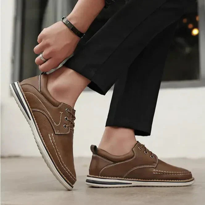 Dave | Men’s Full Grain Leather Moc Toe Shoes