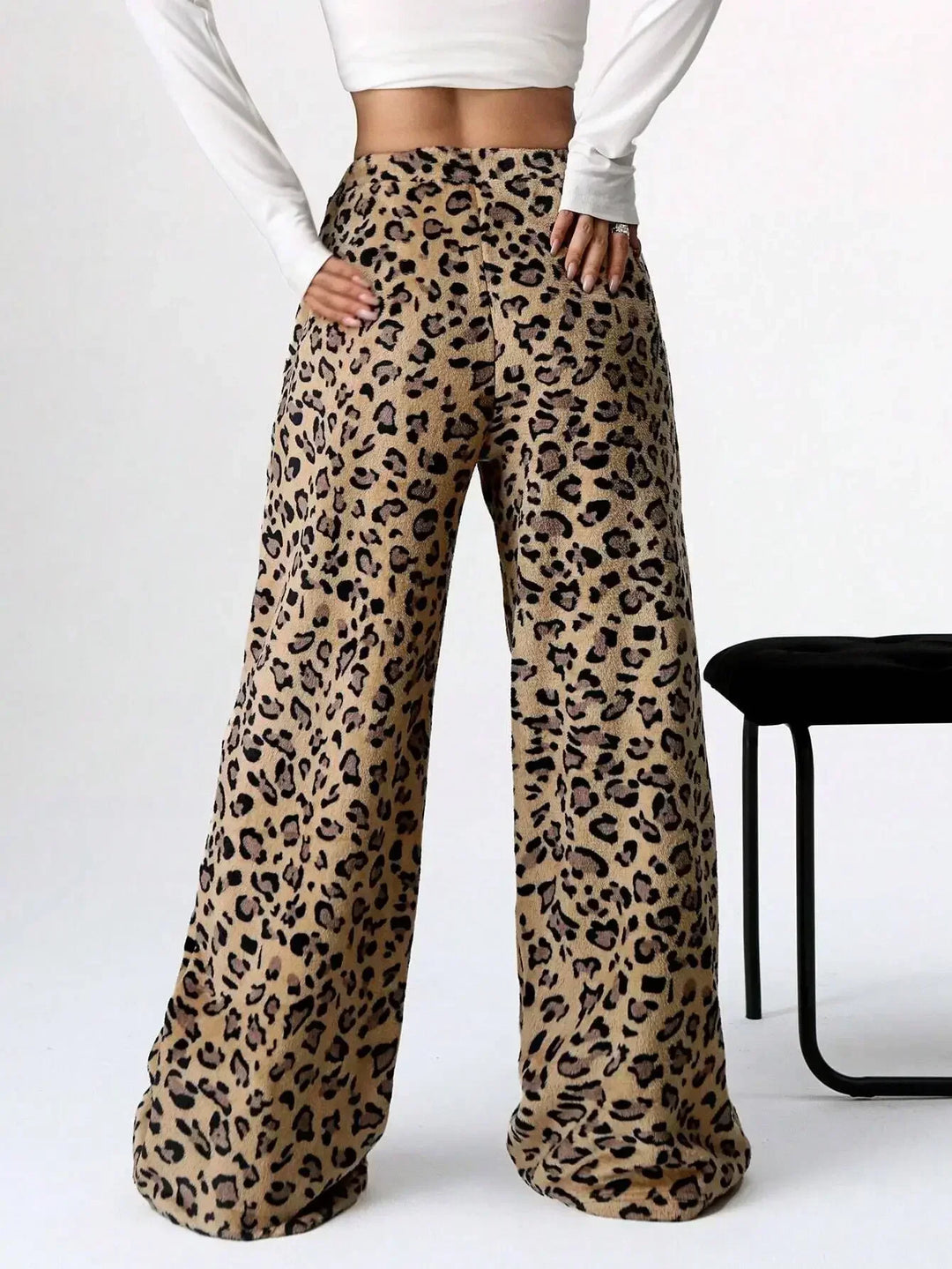 Corrine | Women’s Leopard Print Wide Leg Lounge Pants