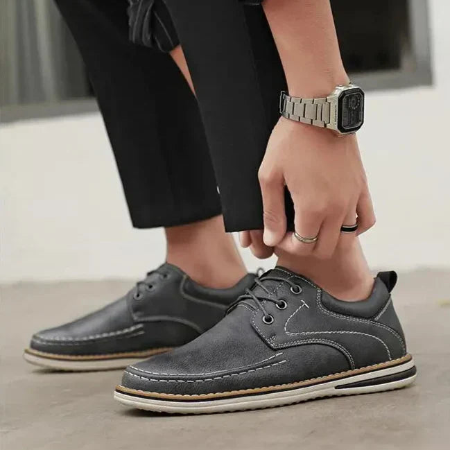 Dave | Men’s Full Grain Leather Moc Toe Shoes
