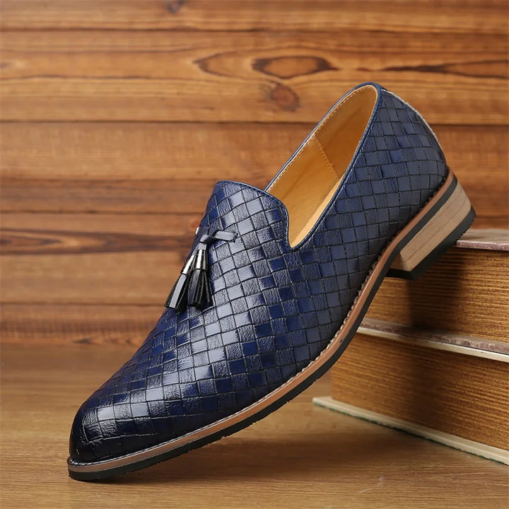 Prieto | Men’s Prestige Weave Leather Moccasins