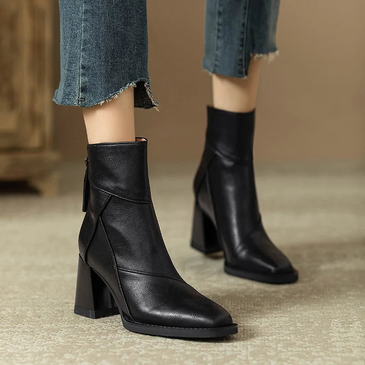 Cora | Women’s Leather Square Toe Ankle Boots