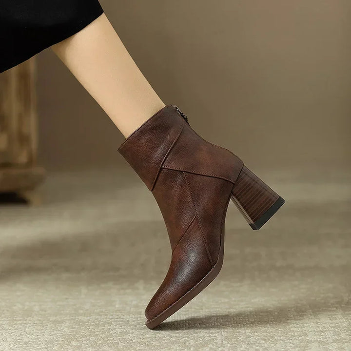 Cora | Women’s Leather Square Toe Ankle Boots