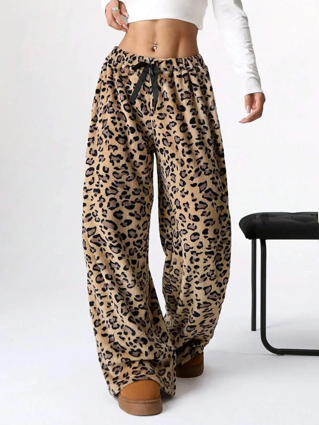 Corrine | Women’s Leopard Print Wide Leg Lounge Pants