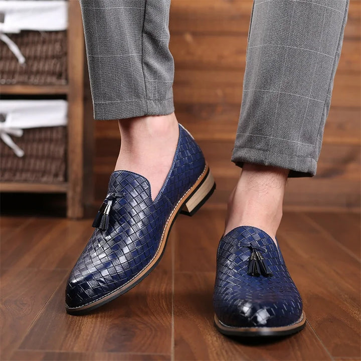 Prieto | Men’s Prestige Weave Leather Moccasins