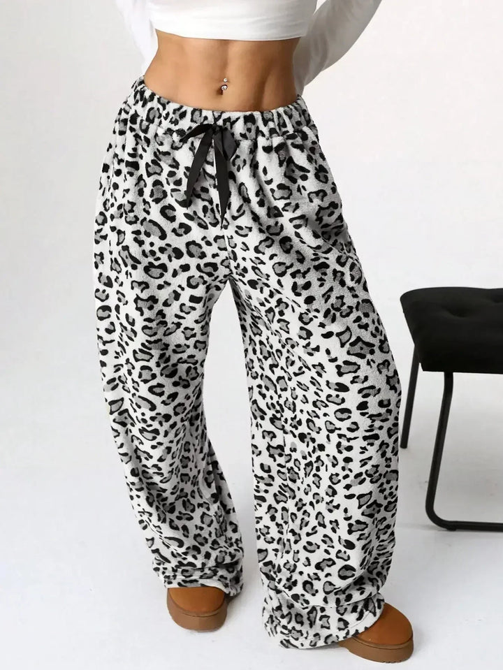Corrine | Women’s Leopard Print Wide Leg Lounge Pants