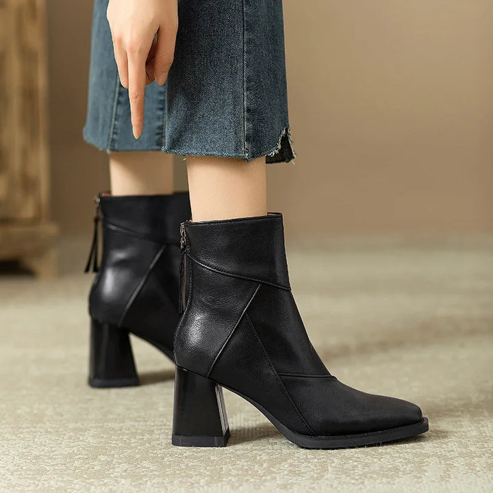 Cora | Women’s Leather Square Toe Ankle Boots