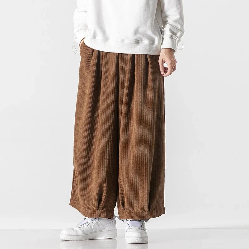 Alberto | Men’s Oversized Pleated Corduroy Pants