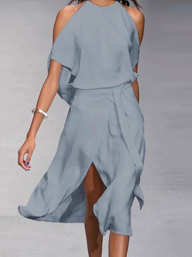 Selestia | Women’s Cold-Shoulder Midi Dress