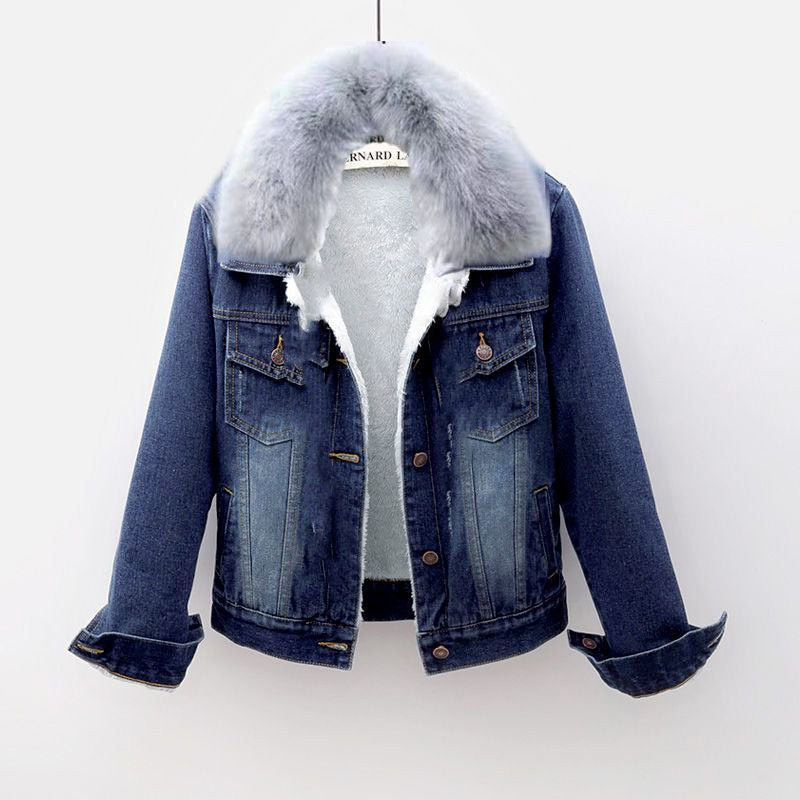 Sellya | Women’s Regular Fit Sherpa-Lined Denim Jacket