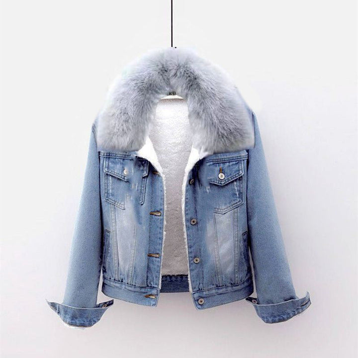Sellya | Women’s Regular Fit Sherpa-Lined Denim Jacket