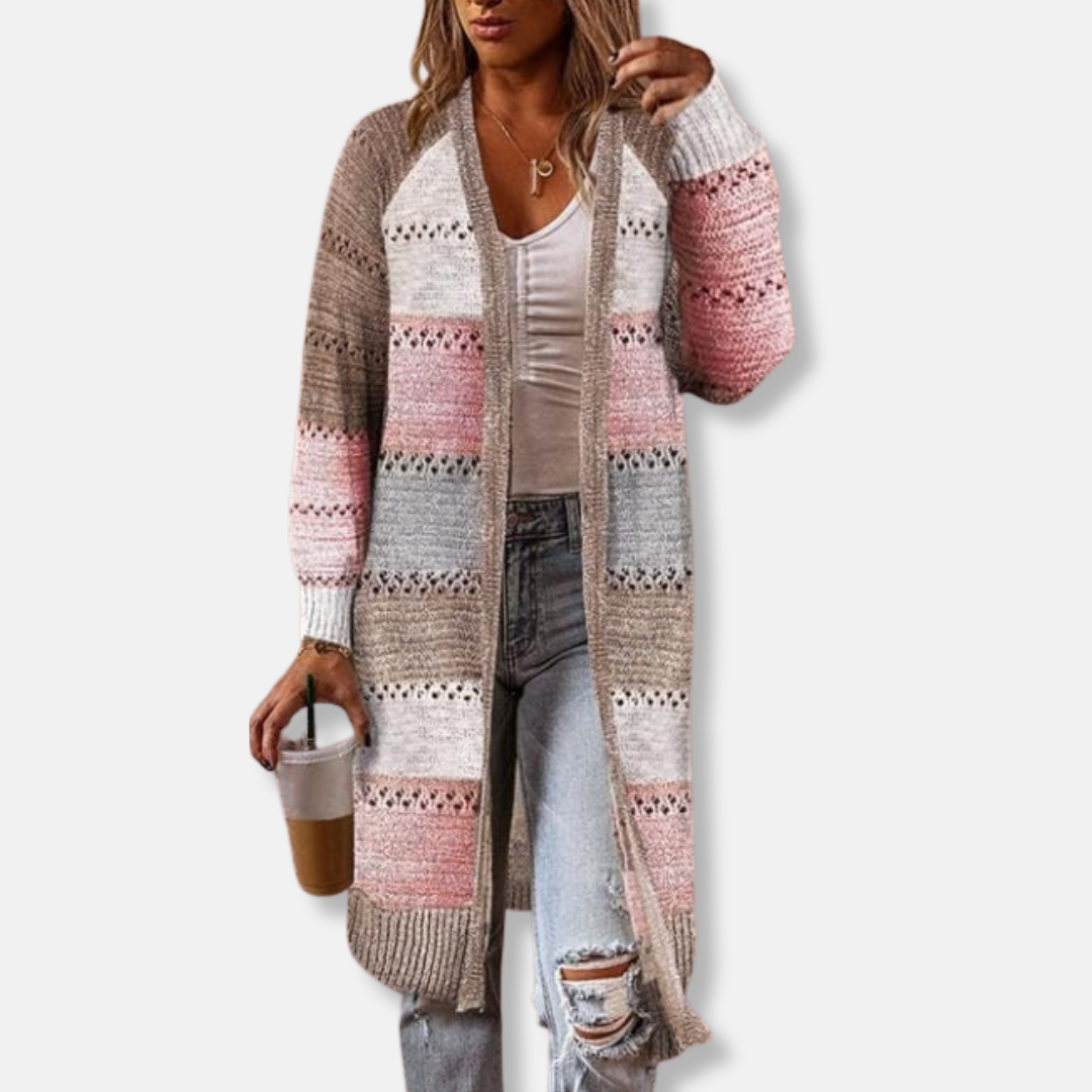 Therese | Women’s Striped Open Front Cardigan