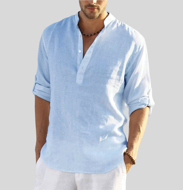 Lian | Men’s Relaxed Fit Mandarin Collar Shirt