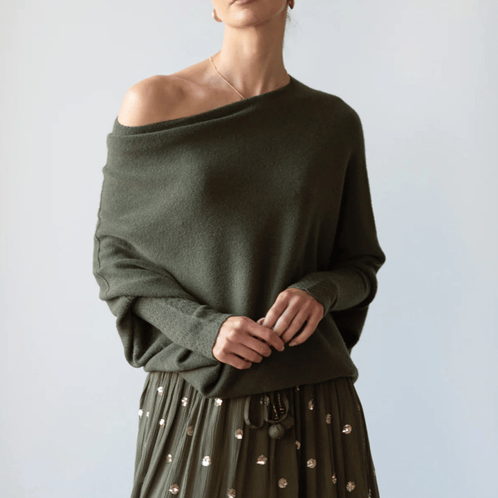 Elvarina | Women’s Off-Shoulder Loose Knit Sweater