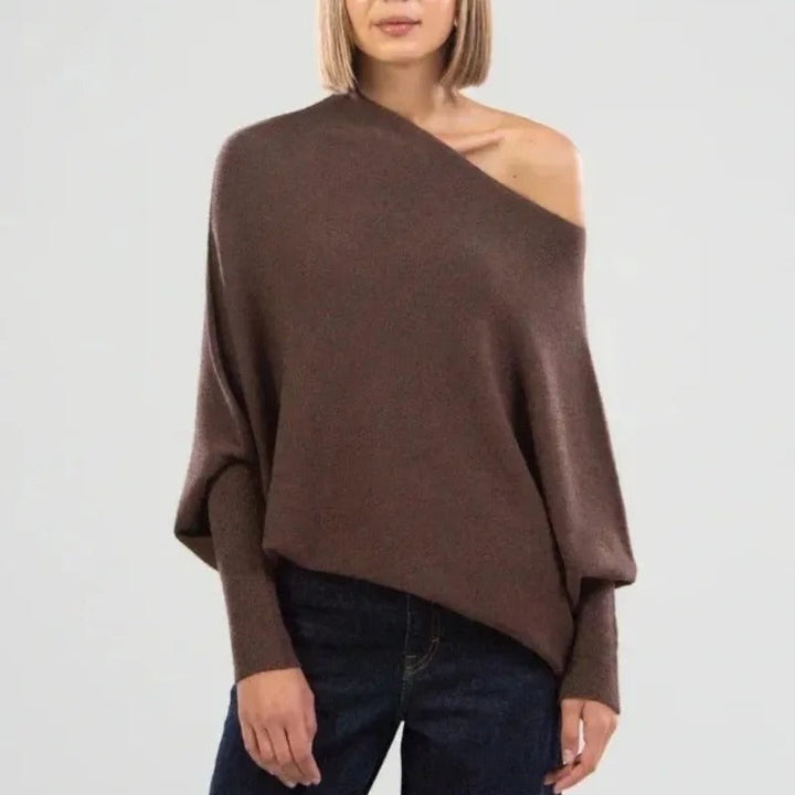 Elvarina | Women’s Off-Shoulder Loose Knit Sweater