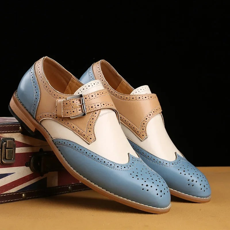 Ferrano | Men’s Tri Color Monk Strap Shoes