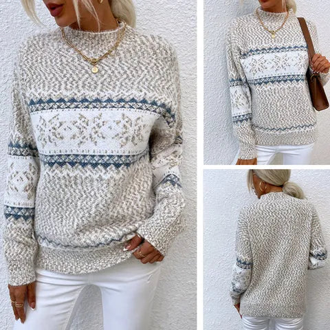Freya | Women’s Nordic Pattern Wool Blend Sweater