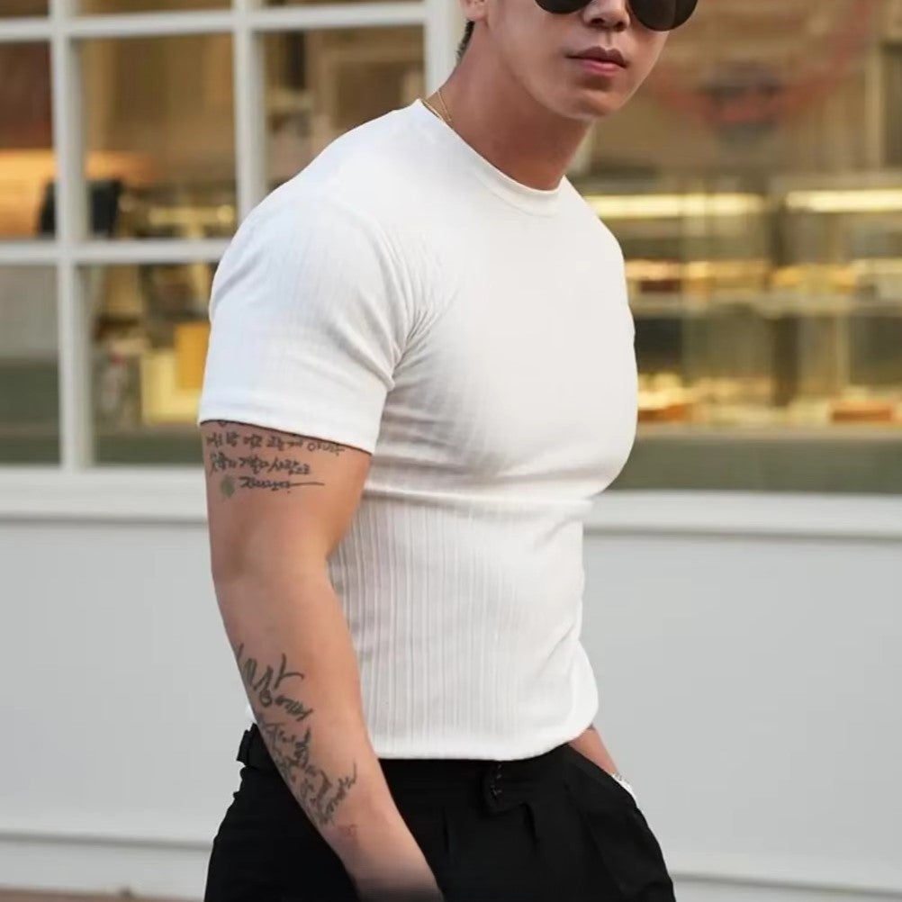 Nathaniel | Men’s Ribbed Knit Tailored T-Shirt