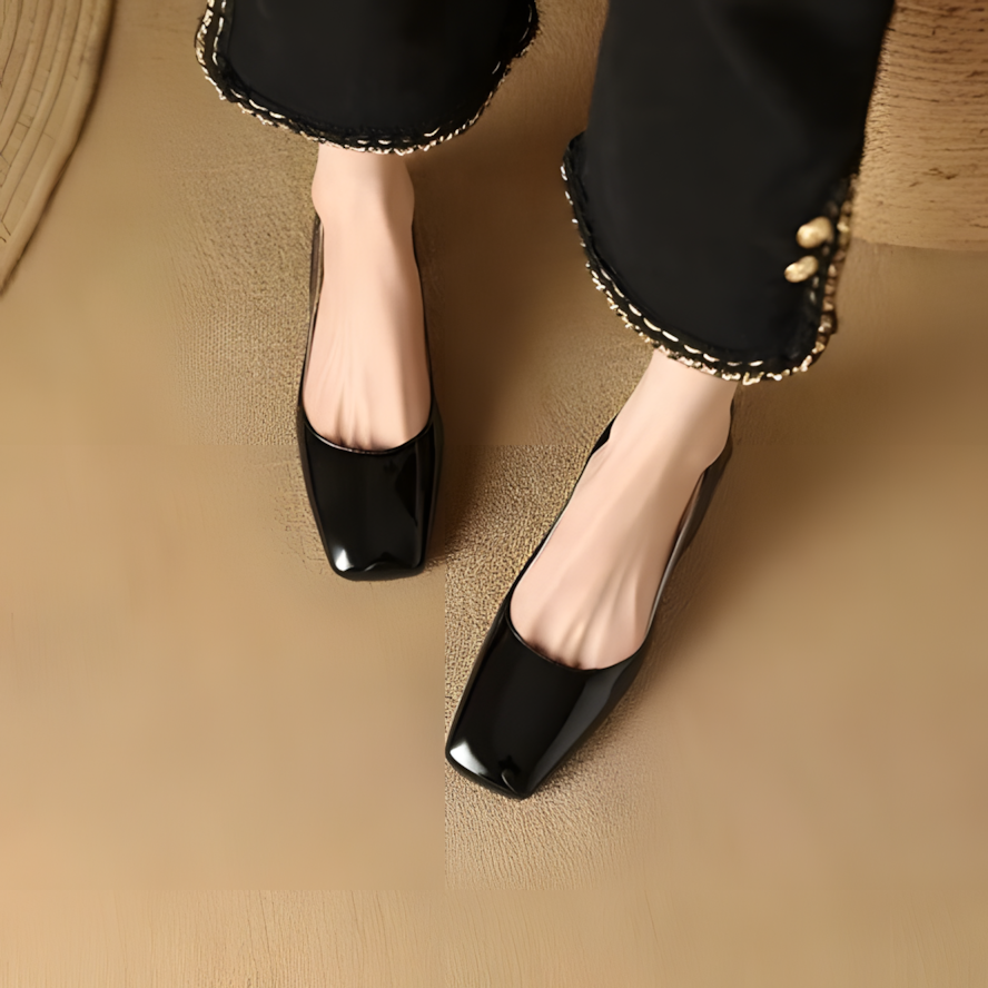 Ruth | Women’s Leather Square Toe Block Heels