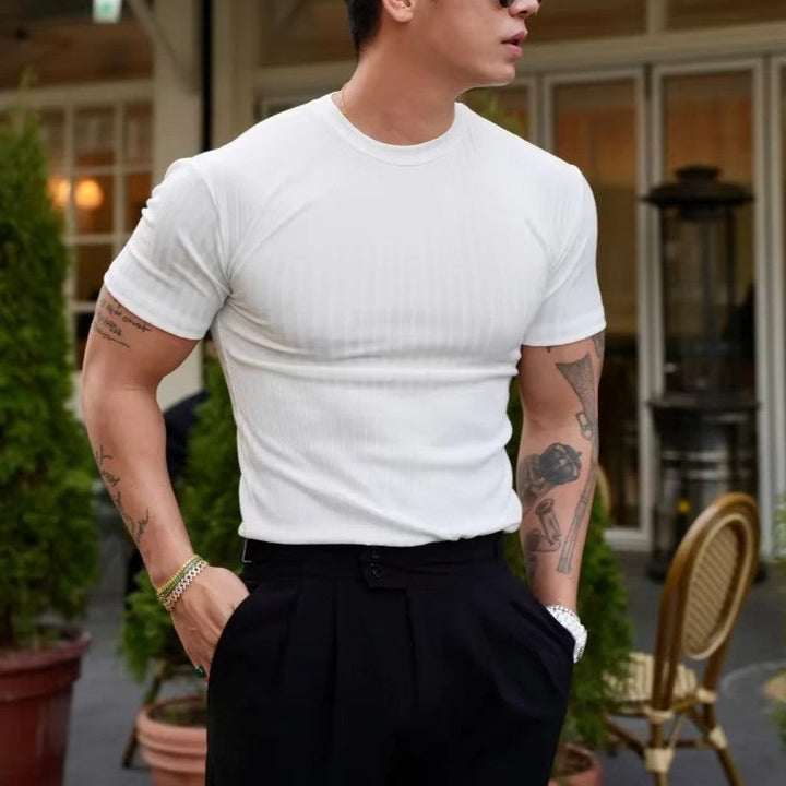 Nathaniel | Men’s Ribbed Knit Tailored T-Shirt