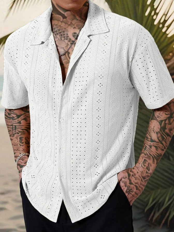 Miggy | Men’s Breathable Jacquard Short Sleeve Shirt