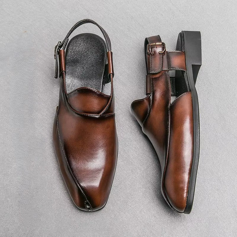 Stuart | Men’s Leather Slingback Loafers