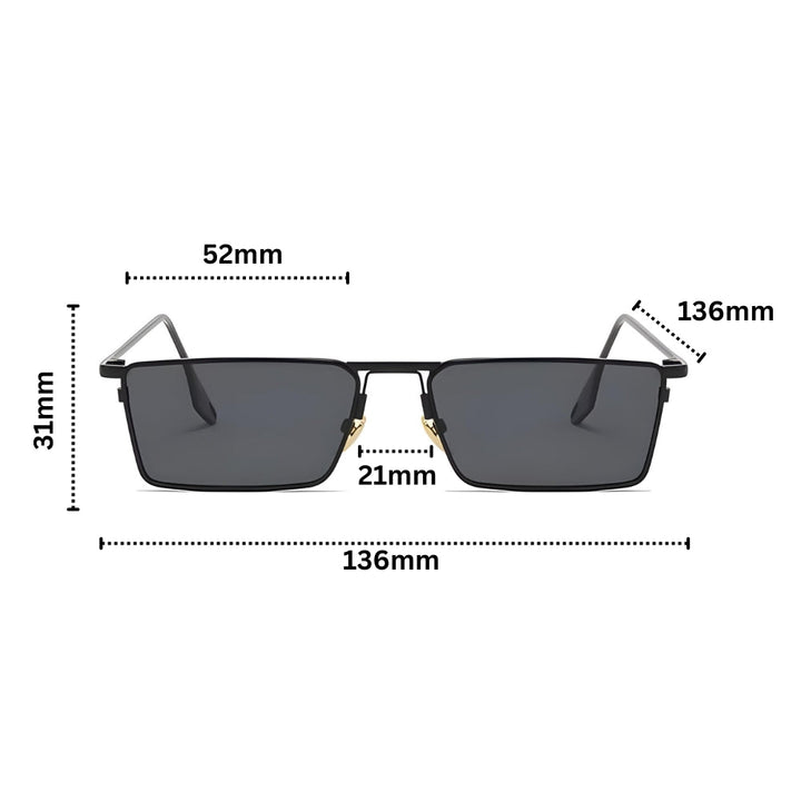 Bridget | Women’s Rectangular Gold Tone Sunglasses