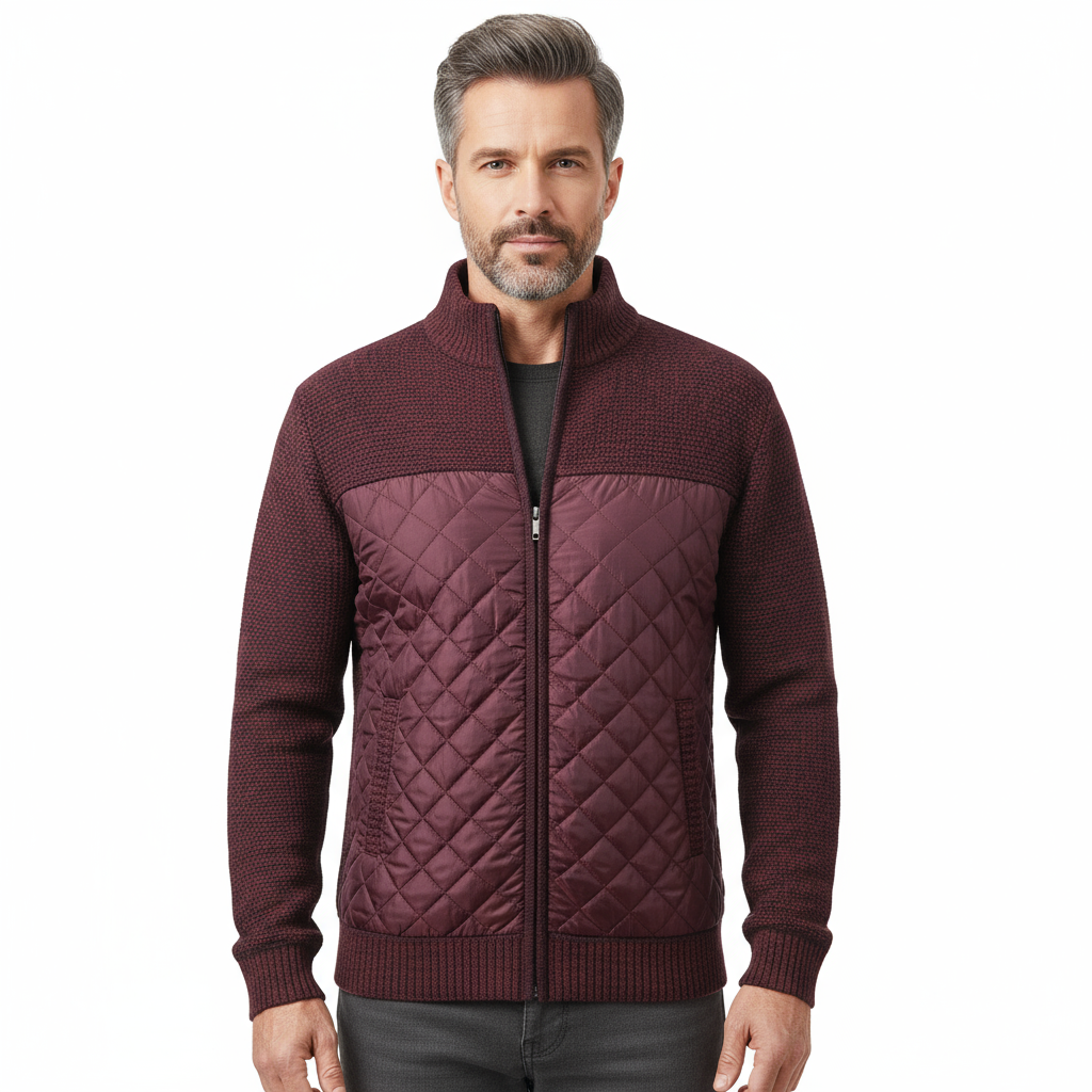 Elvaro | Men’s Slim-Fit Stand Collar Cardigan